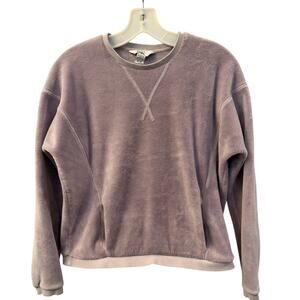 Athleta Girl Purple Fleece Crewneck Pullove Girls XL/14 r Athleisure w/Pockets